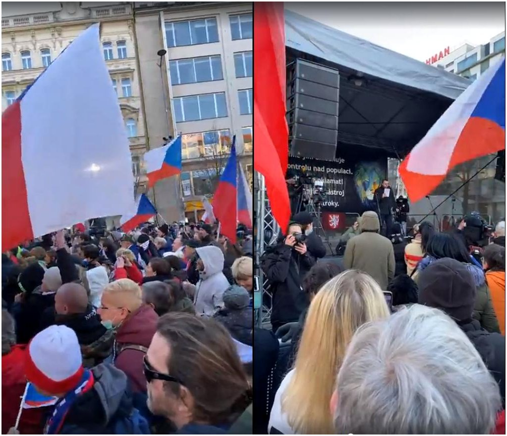 propolski.pl: Czesi protestują przeciwko obostrzeniom na ulicach Pragi