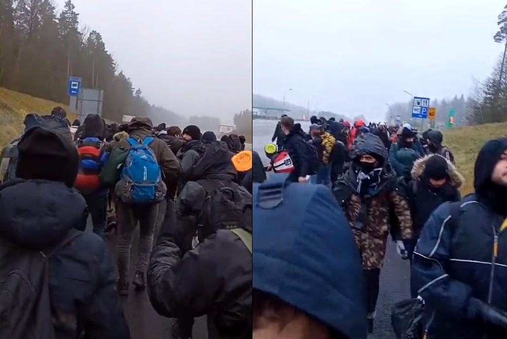 propolski.pl: Ogromna grupa migrantów naciera w kierunku polskiej granicy. Wszystko się nagrało [WIDEO]